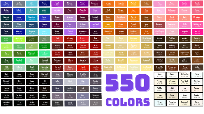 Color names blue green colour colors codes gradient palette imgur