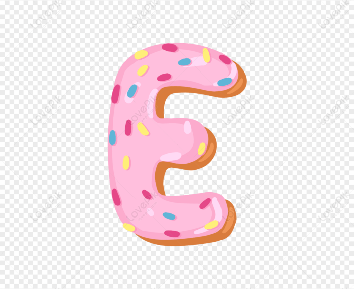 Candy with the letter e