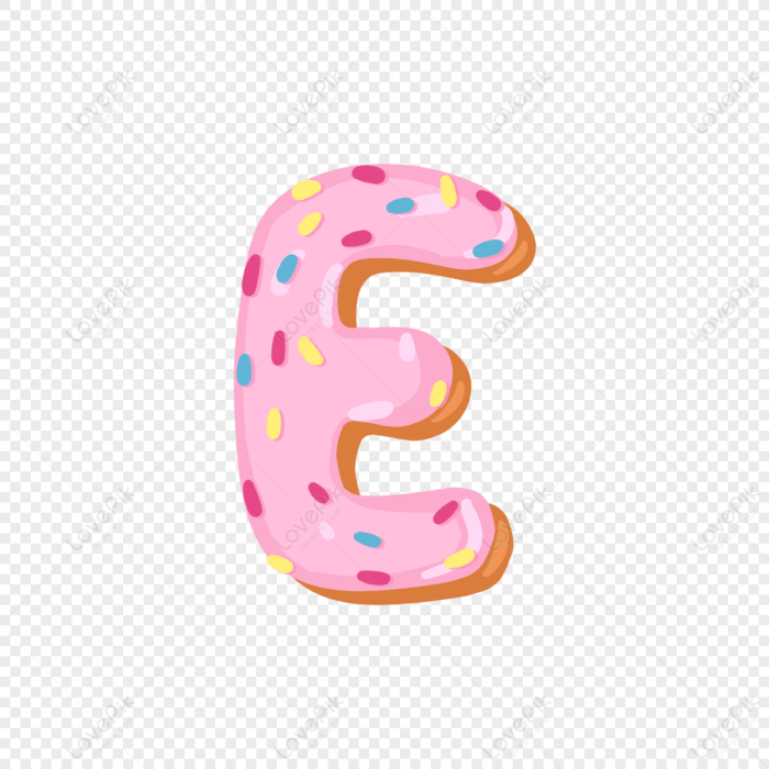 Candy with the letter e