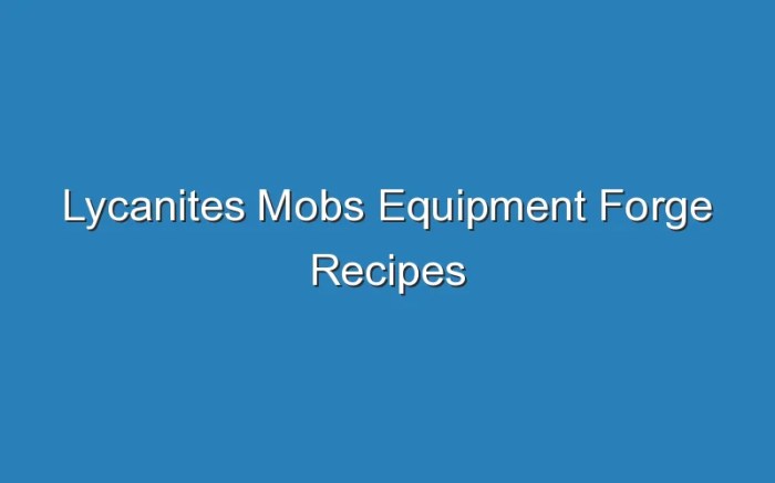 The cycle forge recipes