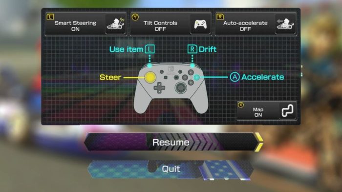 Controls for mario kart 8