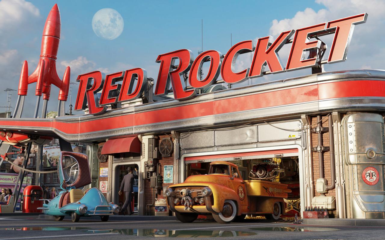 Red rocket gas station