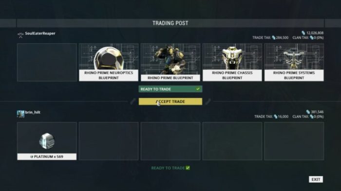 How to trade a warframe