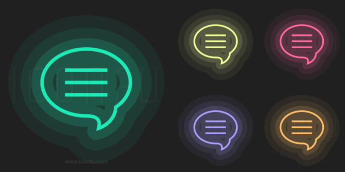 Neon red messages icon