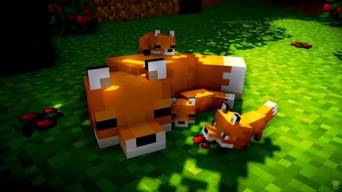 Minecraft fox vs wolf