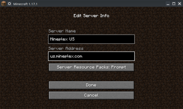 Minecraft servers 1.8 8