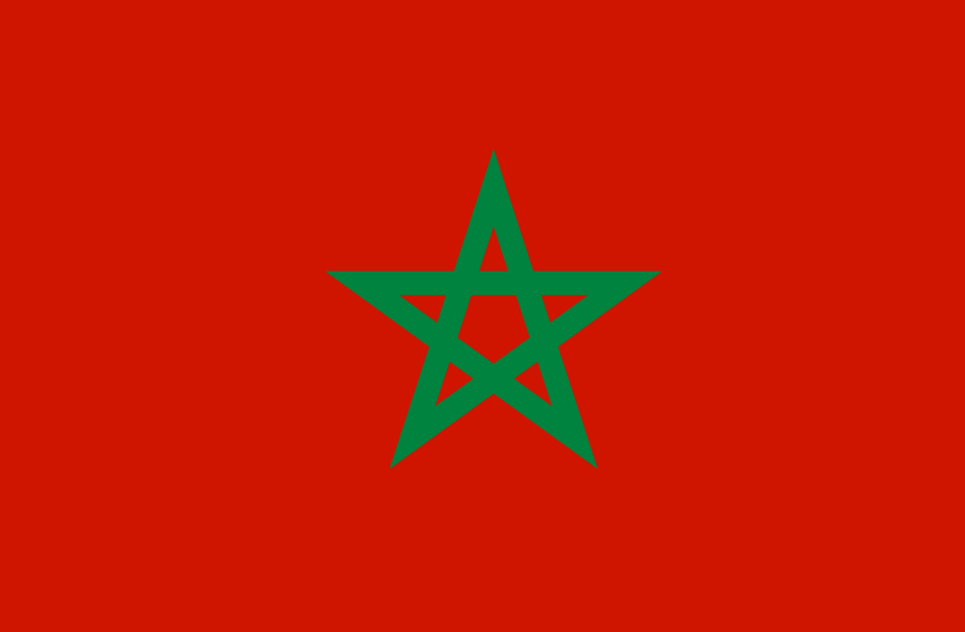 Flag red with green star