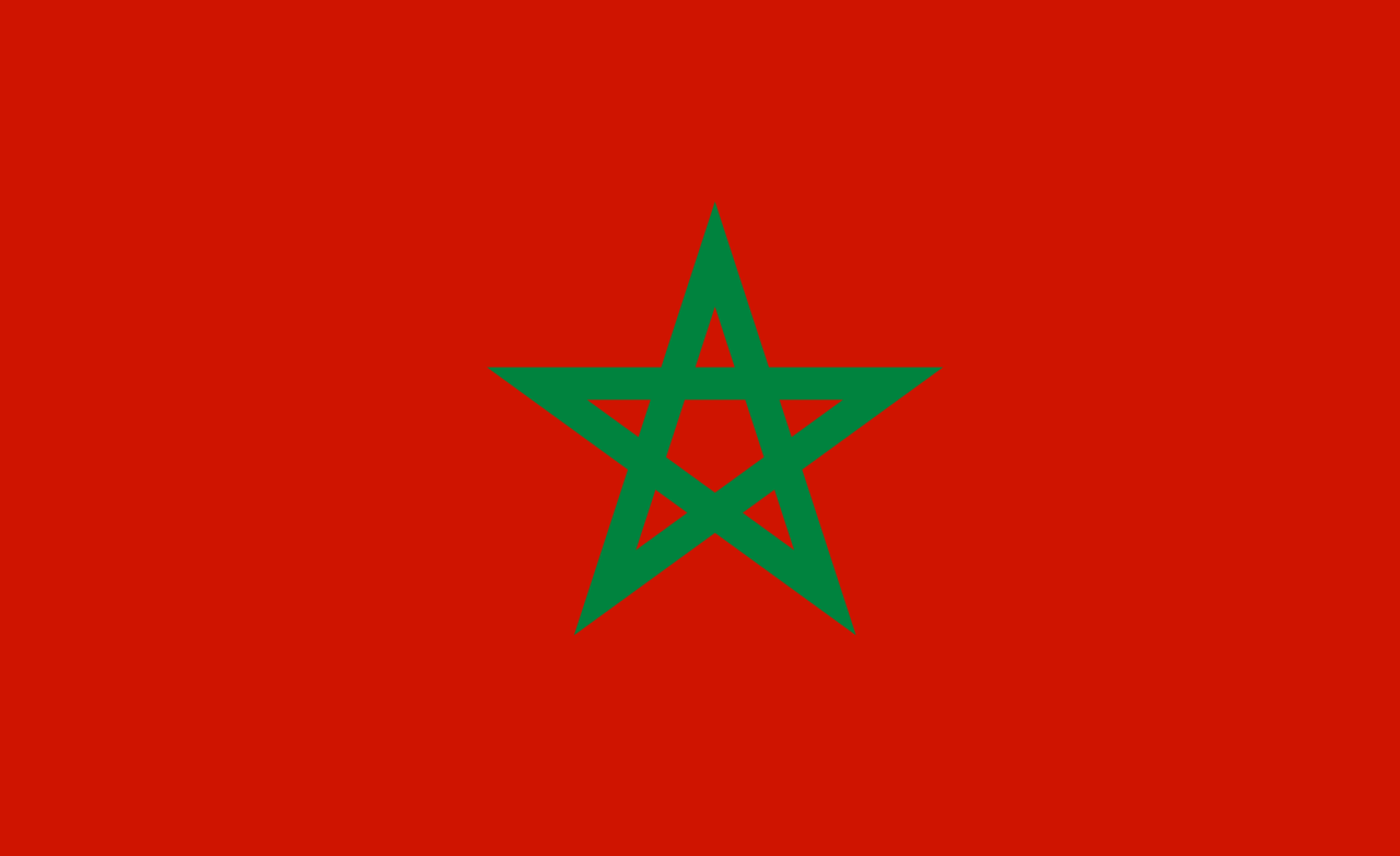 Flag red with green star
