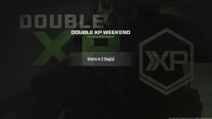 When is double xp mw3