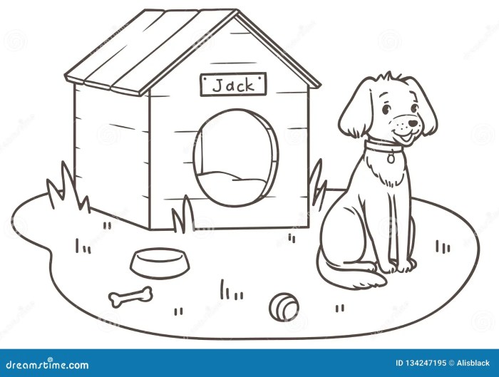 Dog house inside kennel