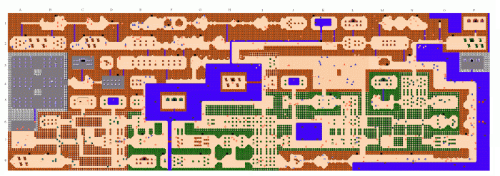 Zelda 1 map with secrets