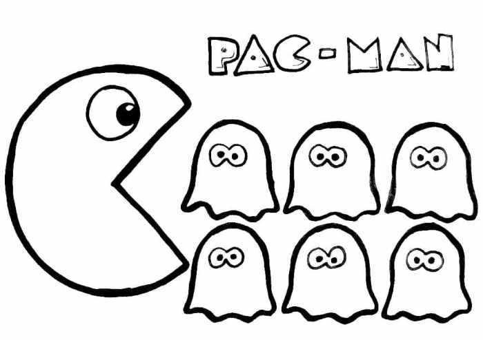 Pac man color pages