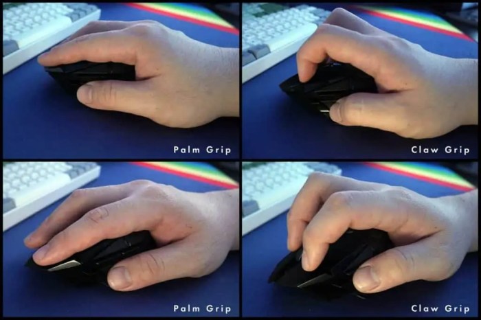 Fingertip vs claw grip