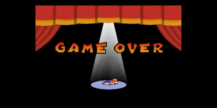 Paper mario game over