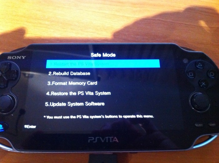 Reset vita ps factory