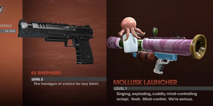 Weapons in saints row 3