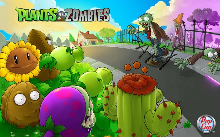 Zombies vs plants wallpapers zombie plant wallpaper games game high pc juegos play version zombi real