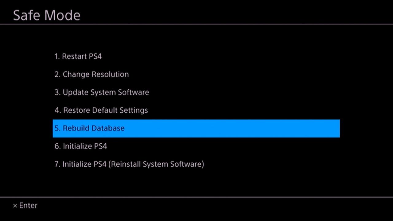 Rebuild database on ps3