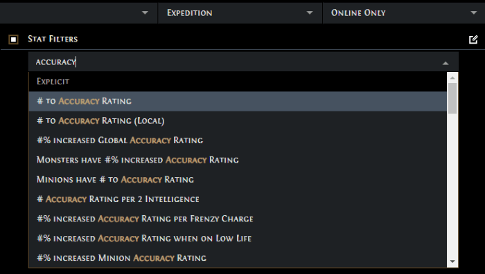 Path of exile accuracy