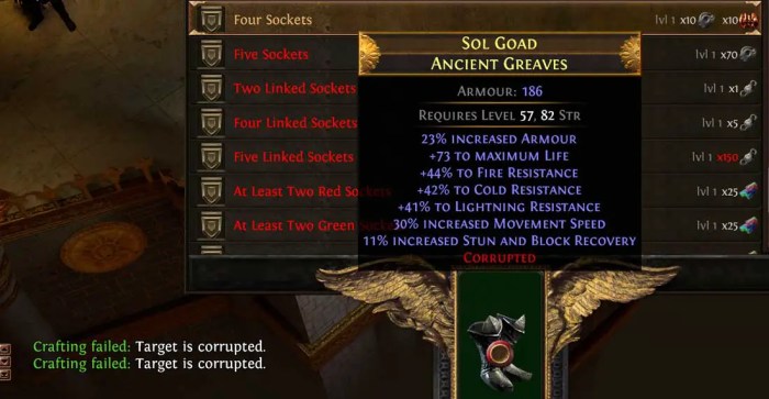 How to link items poe