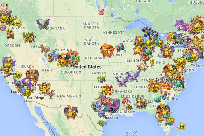Pokemon go location map