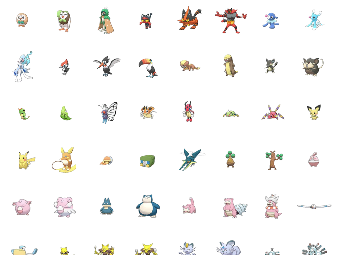 Pokemon list sun moon