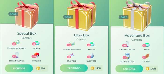 Pokemon go free box