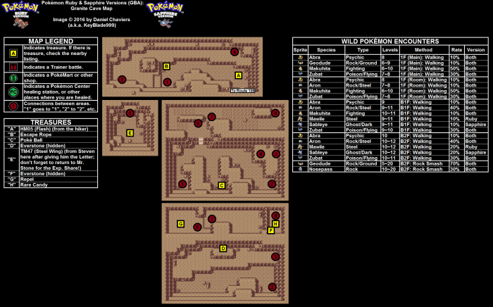 Map of granite cave