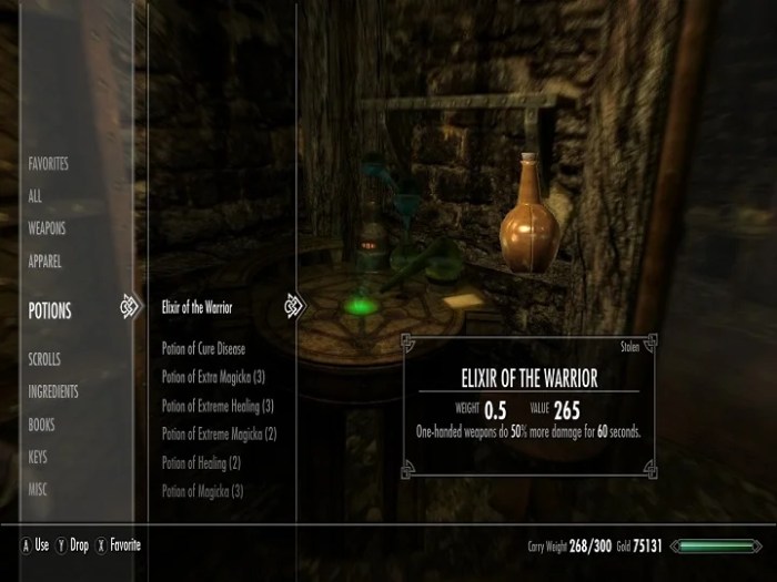 Skyrim potions alchemy recipes useful most list flowers guide health