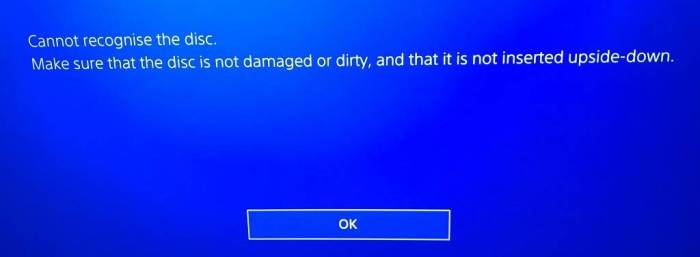 Ps4 disc not reading