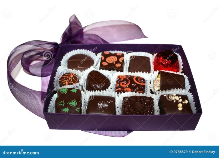 Candy in purple box