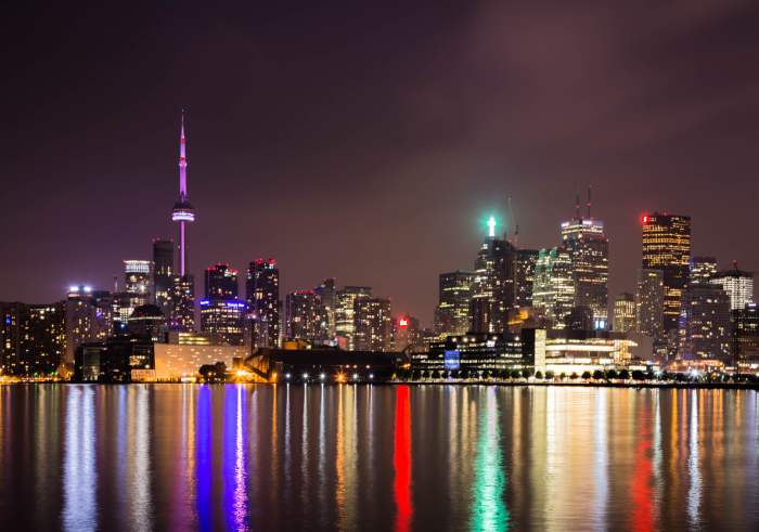 City skylines at night