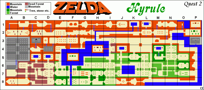 Zelda map nes overworld second labeled bare