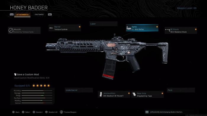 Badger honey duty call ghosts weapon menu codg ops setups class attachment