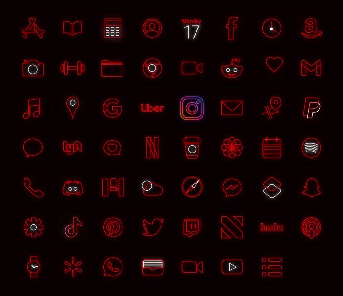 Neon red messages icon