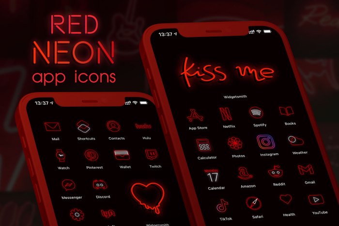 Neon red messages icon