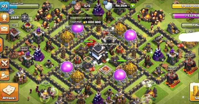 Level hall town base good clash clans strategy th9 th layouts guide farmer tips