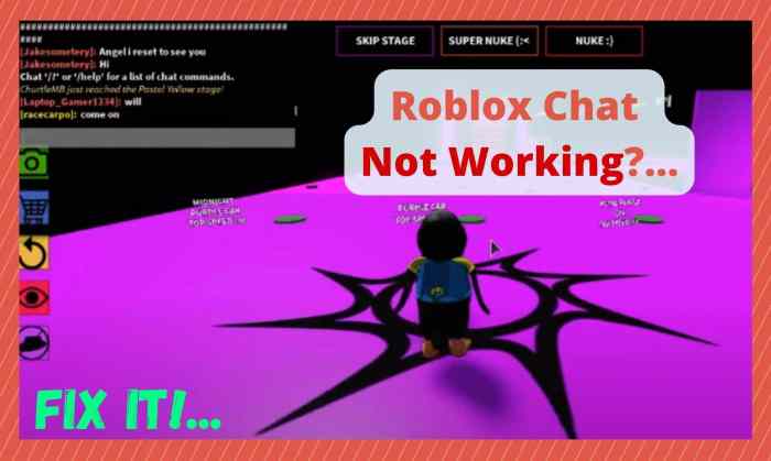 Roblox chat not working
