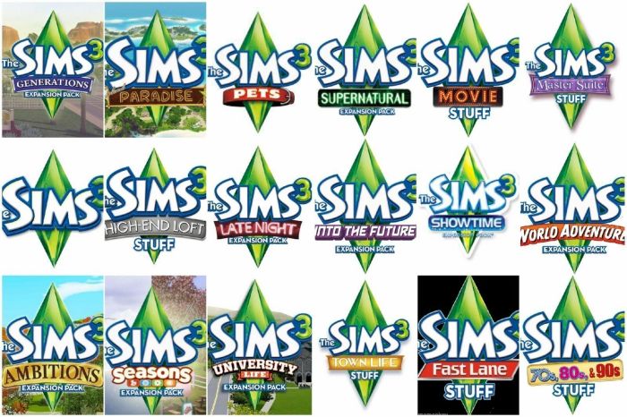 Sims expansions dlc