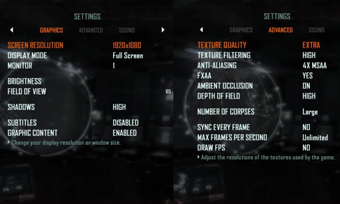 Black ops 1 settings