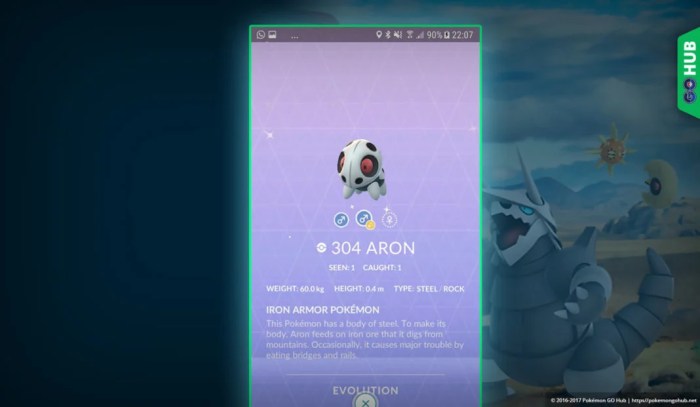 Aron shiny pokemon go