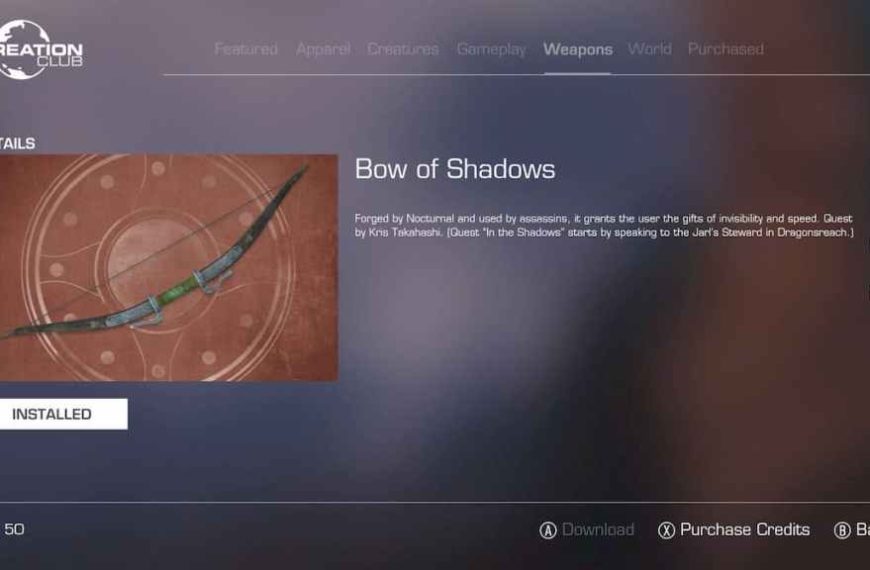 Skyrim bow of shadows