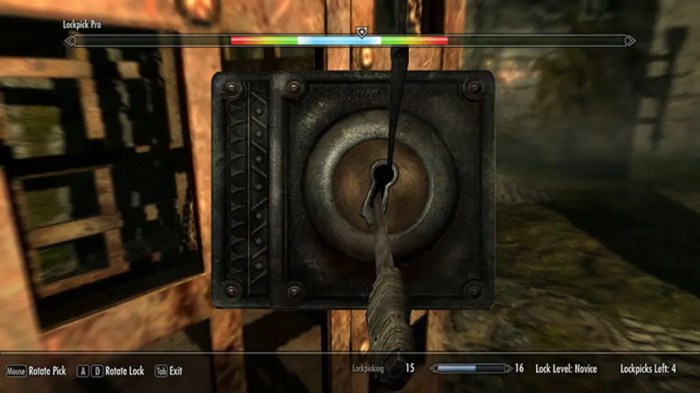 Skyrim how to lockpick