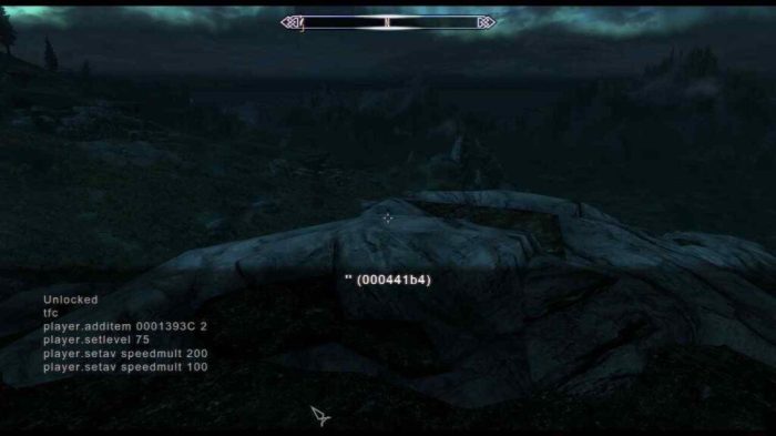 Skyrim scroll up console