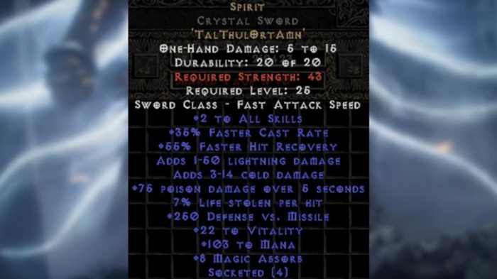 Spirit sword diablo 2
