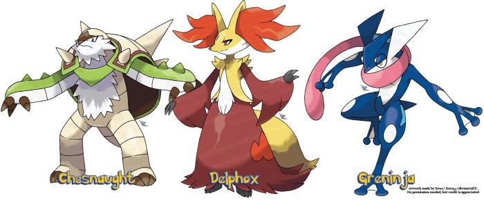 Starter pokemon in y