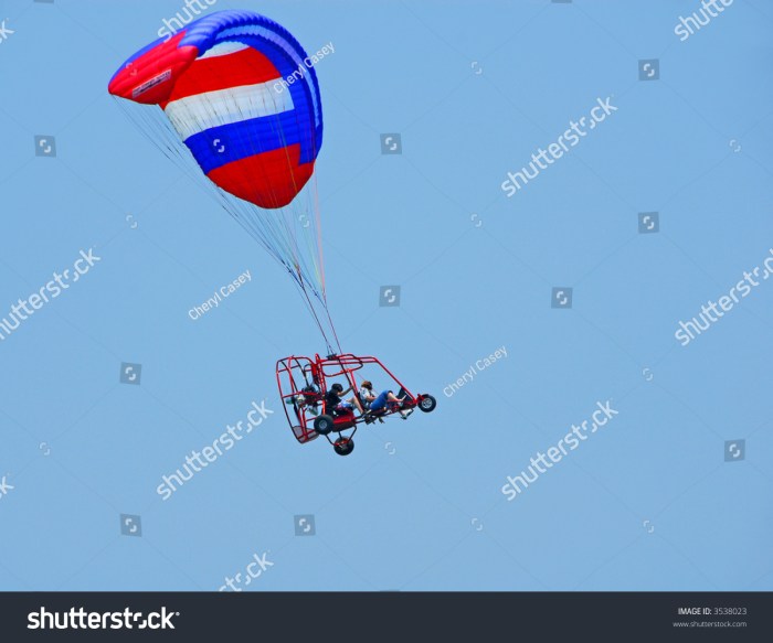 Paraglider powered ppg flying flights off