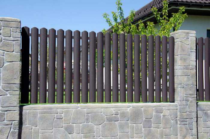 Stone wall and fence