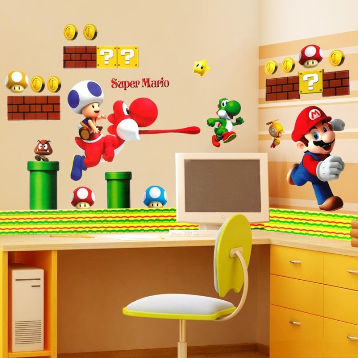 Wall mario super stickers kids sticker apachewe