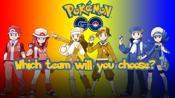 Choose a team pokemon go